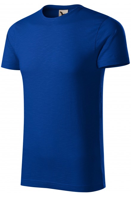 Herren-T-Shirt aus strukturierter Bio-Baumwolle, königsblau