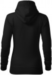 Damen Sweatshirt mit Kapuze ohne Reißverschluss, schwarz