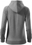 Kontrastfarbenes Damen-Sweatshirt mit Kapuze, dunkelgrauer Marmor