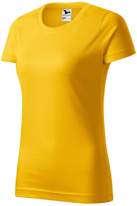 Damen einfaches T-Shirt, gelb