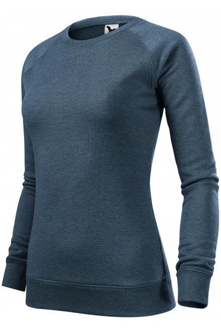 Einfaches Damen-Sweatshirt, dunkler Denim-Marmor