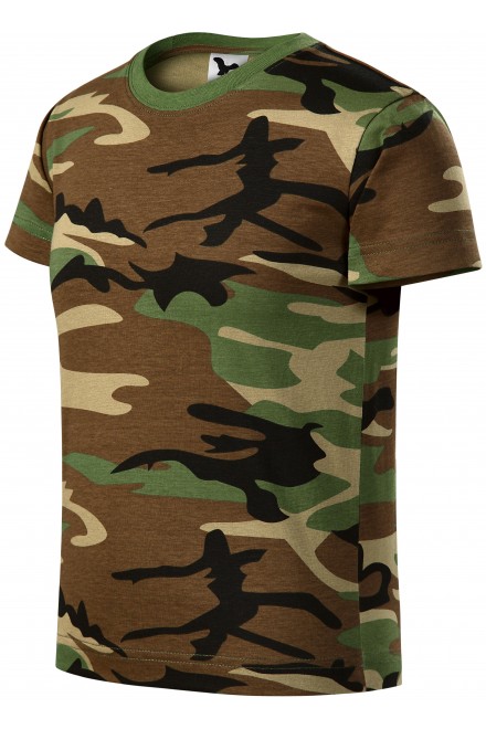 T-Shirt der Camouflage-Kinder, Tarnung braun