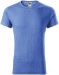 Herren T-Shirt mit gerollten Ärmeln, blauer Marmor