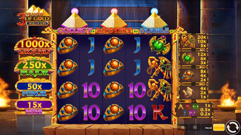 3 Pyramids of Gold: Hold & Win