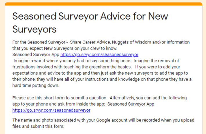 Share Advice for New Surveyors