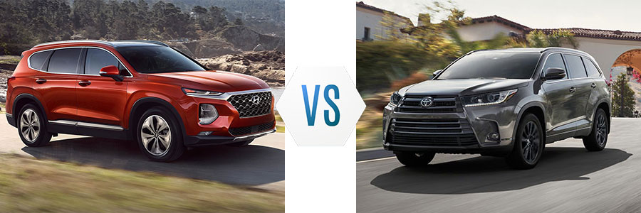 2019 Hyundai Santa Fe vs Toyota Highlander