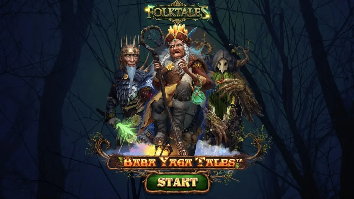 Initial screen on Baba Yaga Tales, a slot game at SpinBlitz
