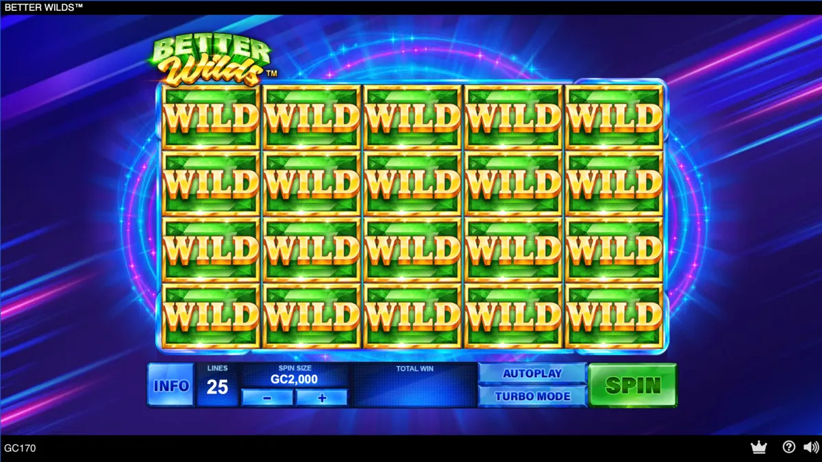Game play on Better Wilds slot game