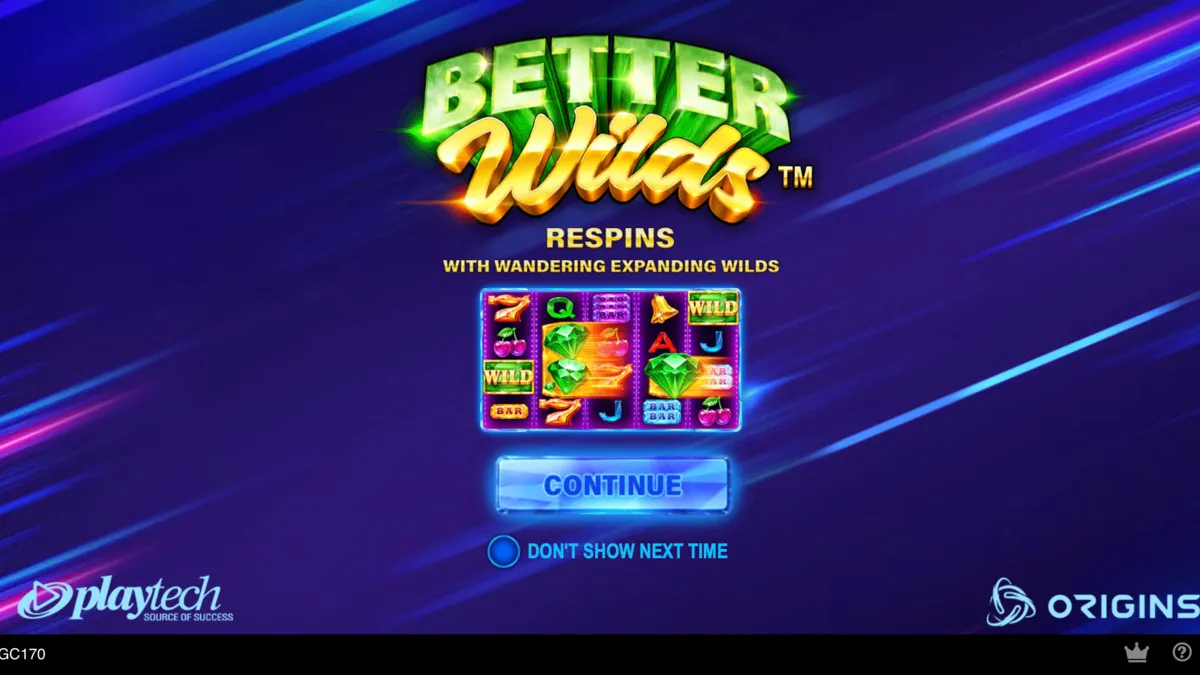 Initial screen on Better Wilds online slot at SpinBlitz
