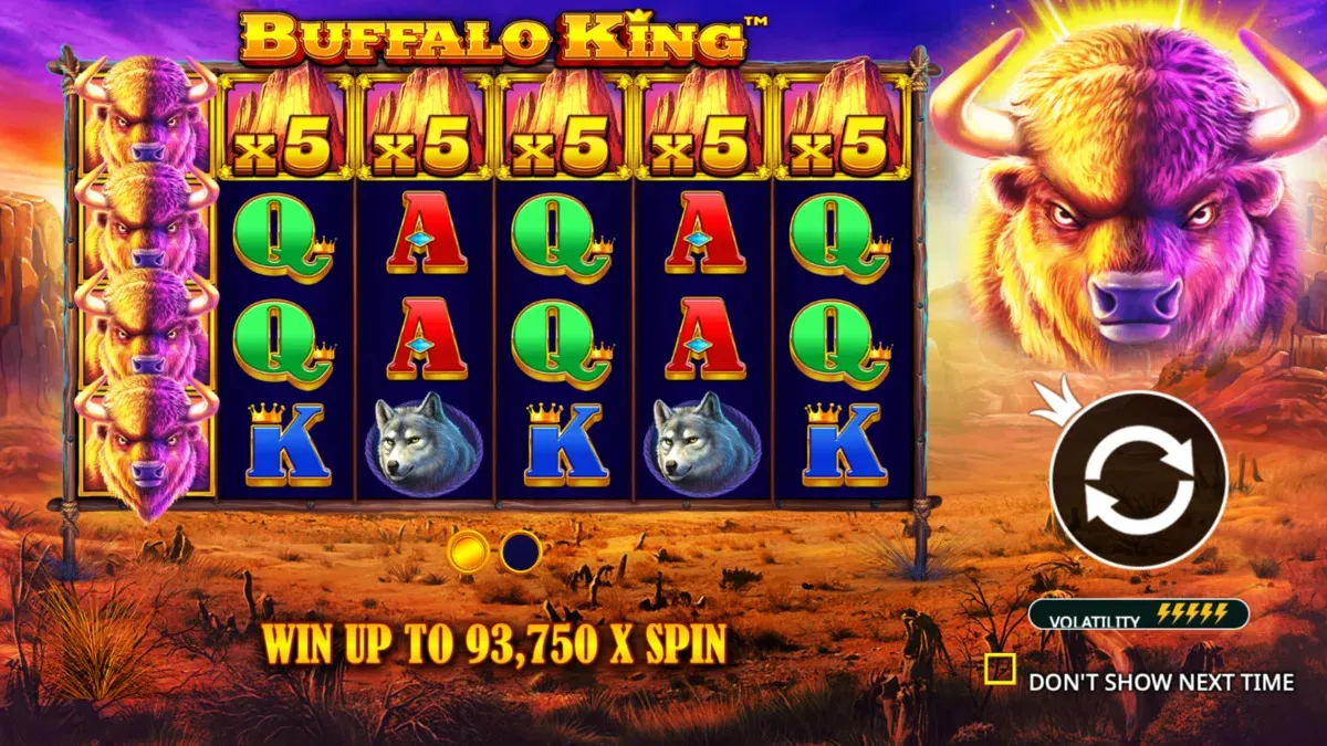 Max win per spin on Buffalo King online slot 