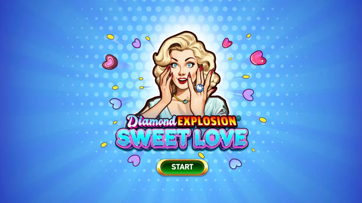 Initial screen on Diamond Explosion Sweet Love slot game
