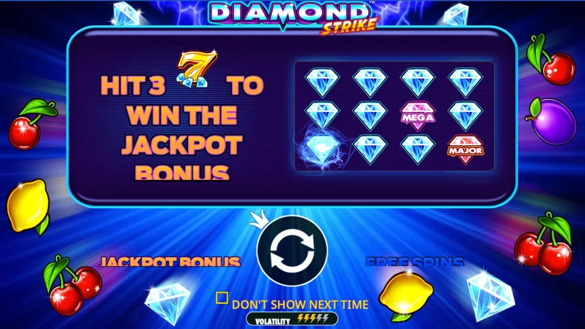 Bonus Features available on Diamond Strike online slot at SpinBlitz free spins casino