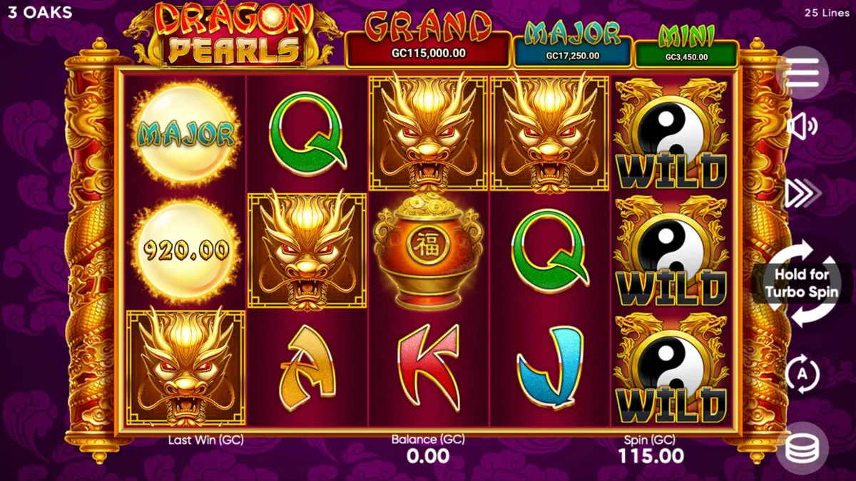 Gameplay on Dragon Pearls online slot at SpinBlitz