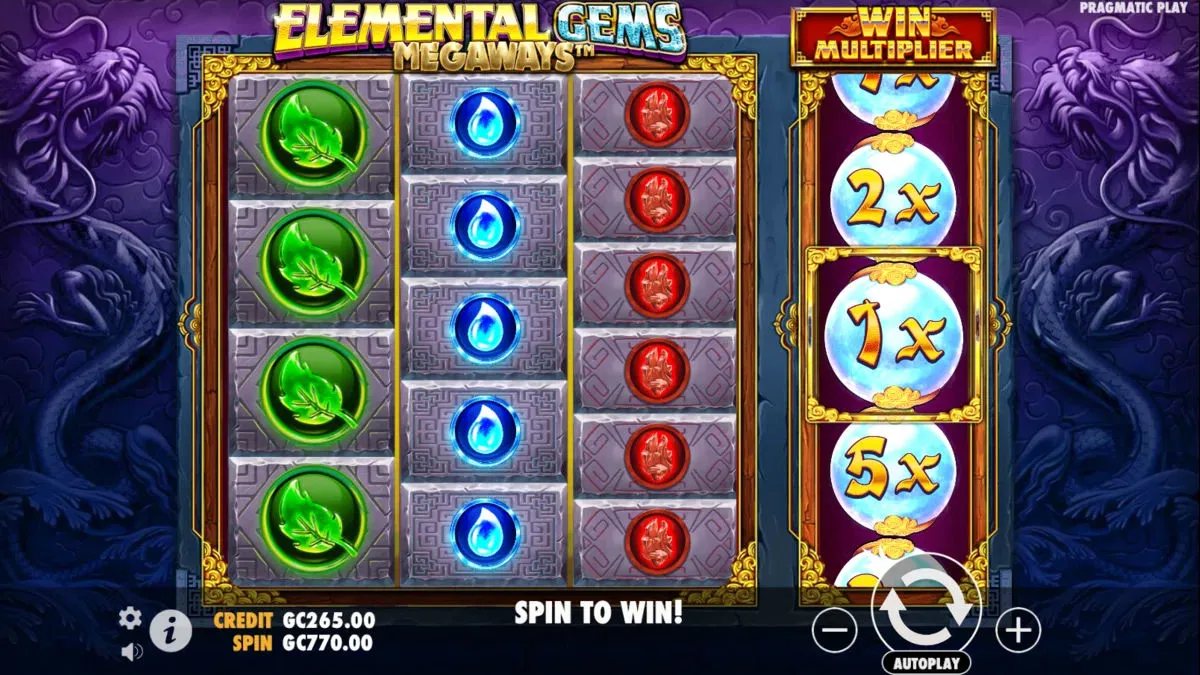 Elemental Gems Megaways Slot Game Bonus Features