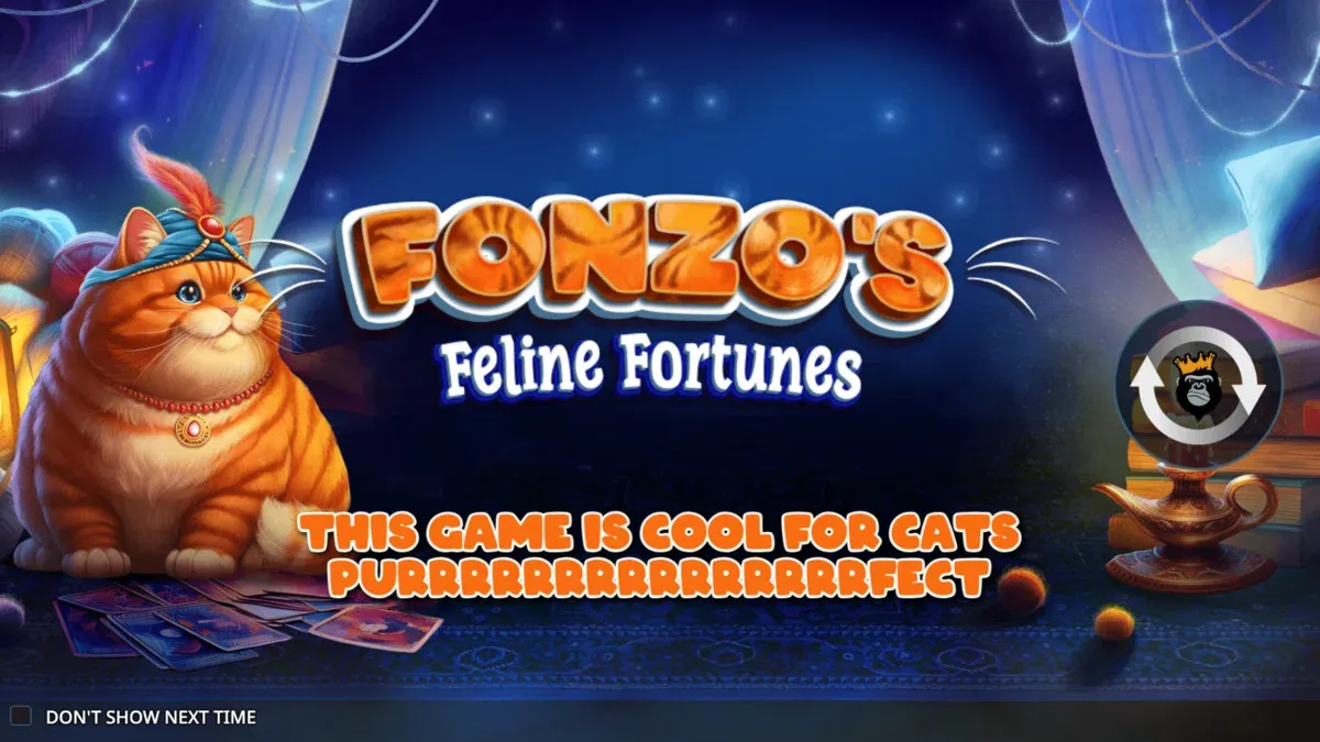 Gameplay on Fonzos Feline Fortunes online slot at SpinBlitz free spins casino
