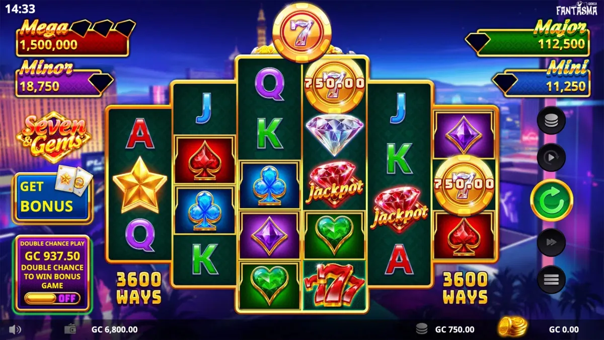 Slot Grid on Seven & Gems Online Social Game at SpinBlitz