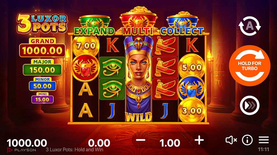3 Luxor Pots: Hold and Win