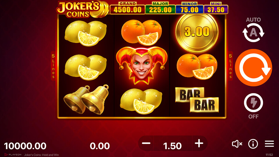 Joker's Coins Hold and Win