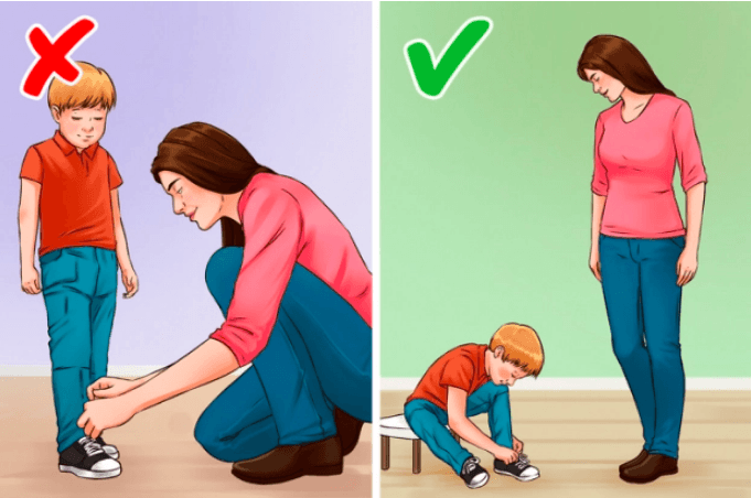 Giúp con phát triển tính tự lực