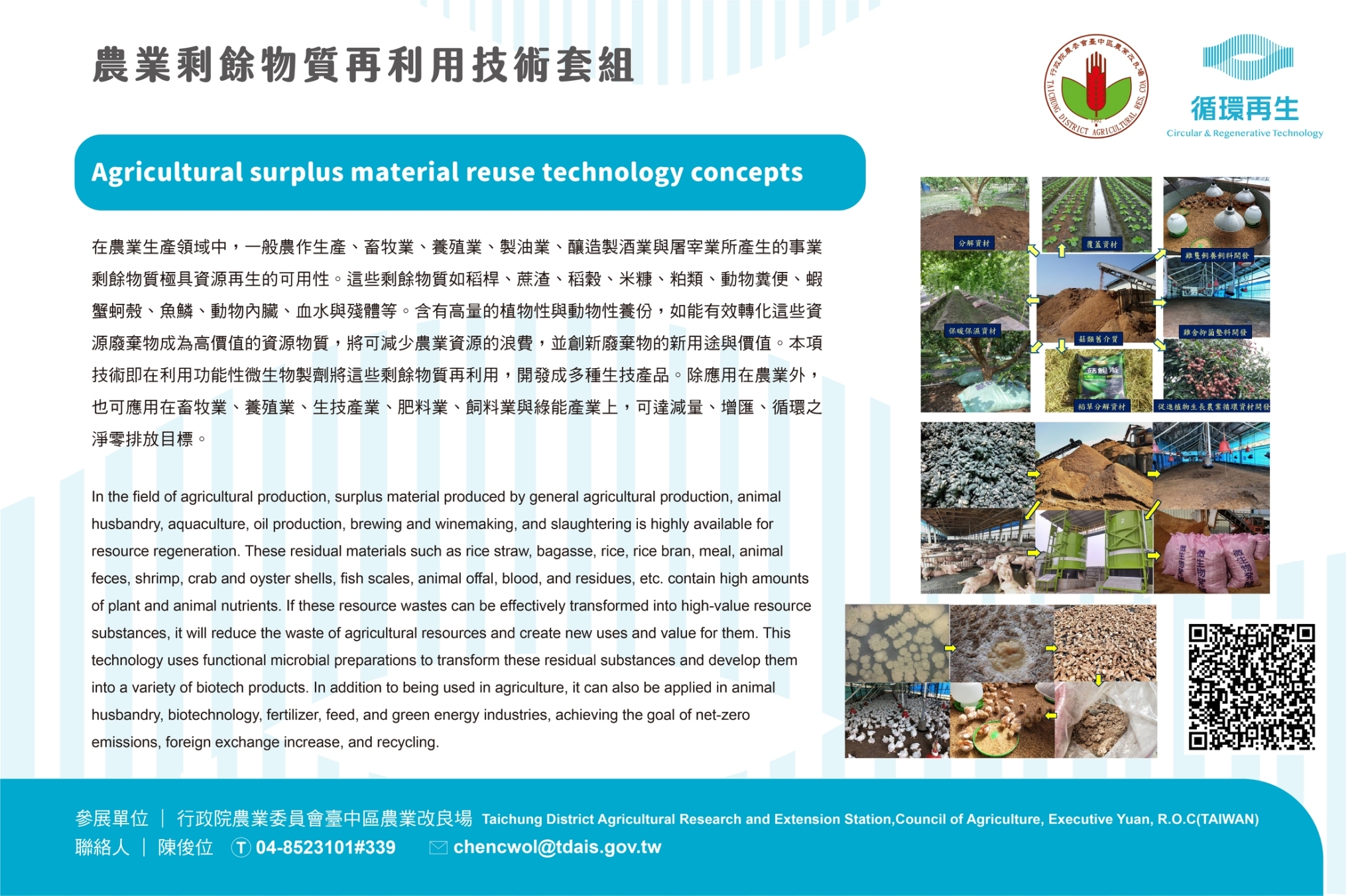 台灣創新技術博覽會 產品資訊 農業剩餘物質再利用技術套組 農業剩餘物質再利用技術套組 行政院農業委員會臺中區農業改良場