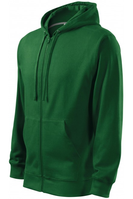 Férfi pulóver kapucnival, üveg zöld