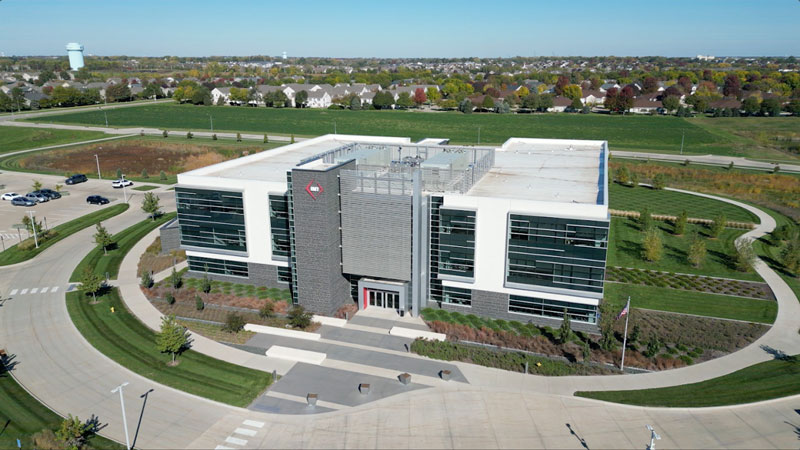 Aerial view of IMT Software Services office building