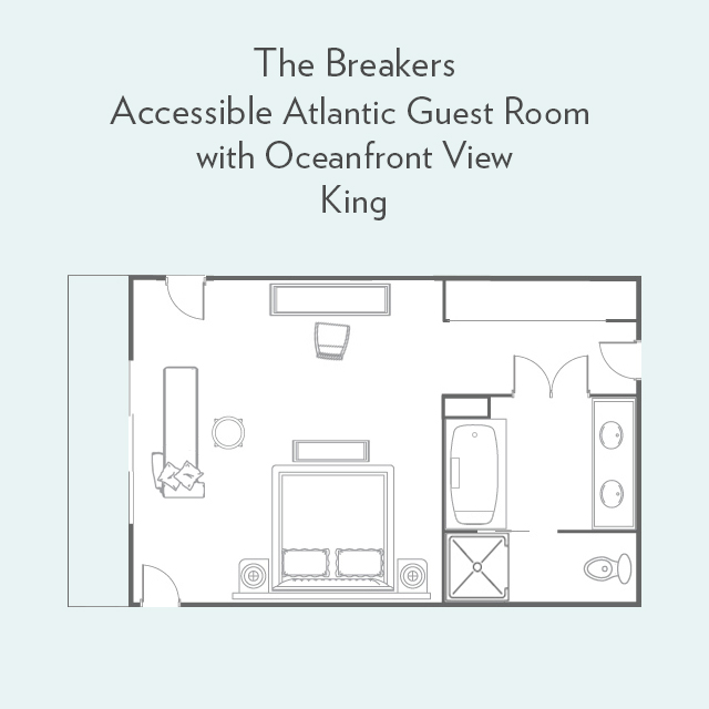 Floor Plan for Accessible Guest Room Oceanfront View