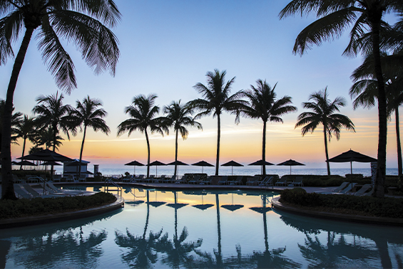 The sun rises on The Breakers Active Pool