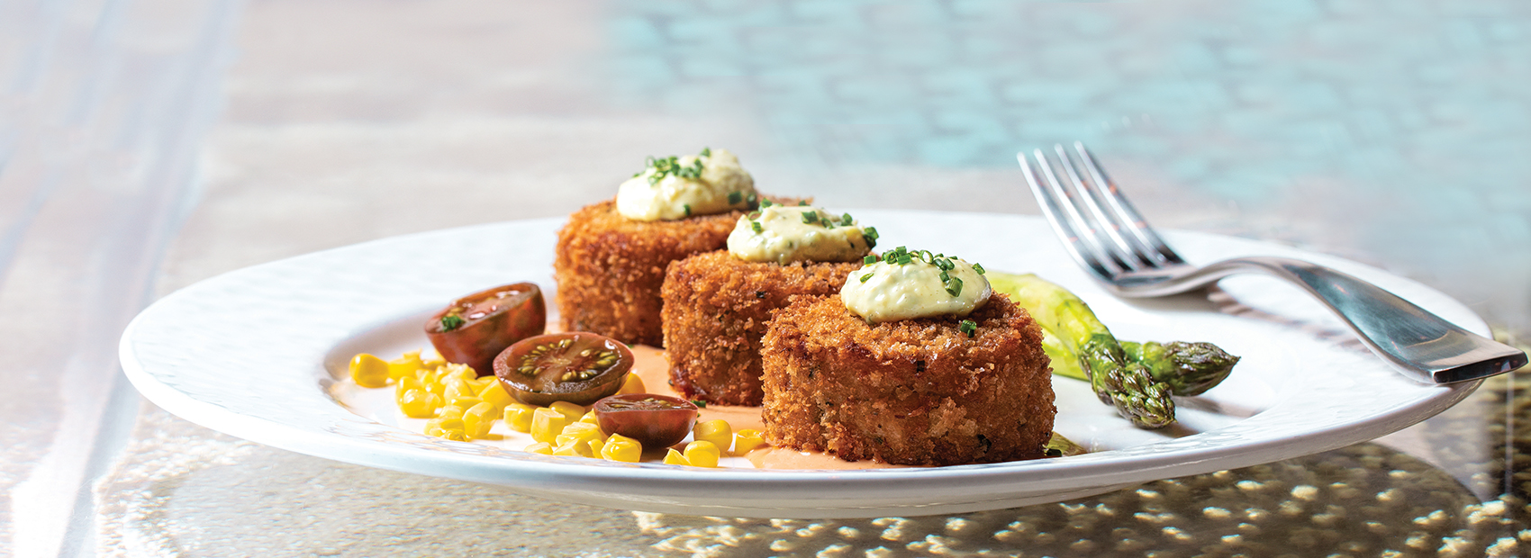 Crab Cakes at Seafood Bar at The Breakers