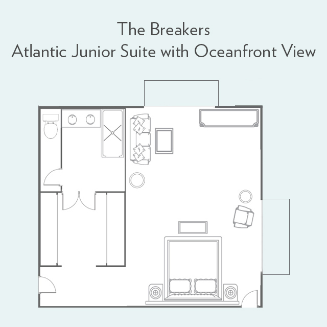 Floor plan for Atlantic Junior Suite with Oceanfront View