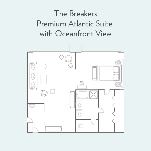 Floor plan for Premium Atlantic Suite with Oceanfront View