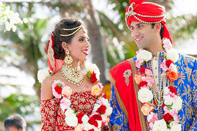 Wedding couple at The Breakers Palm Beach