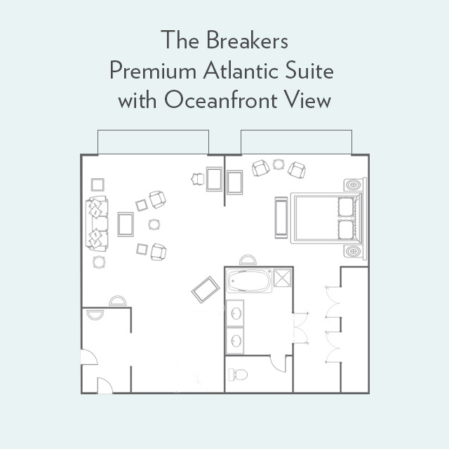 Floor plan for Premium Atlantic Suite with Oceanfront View