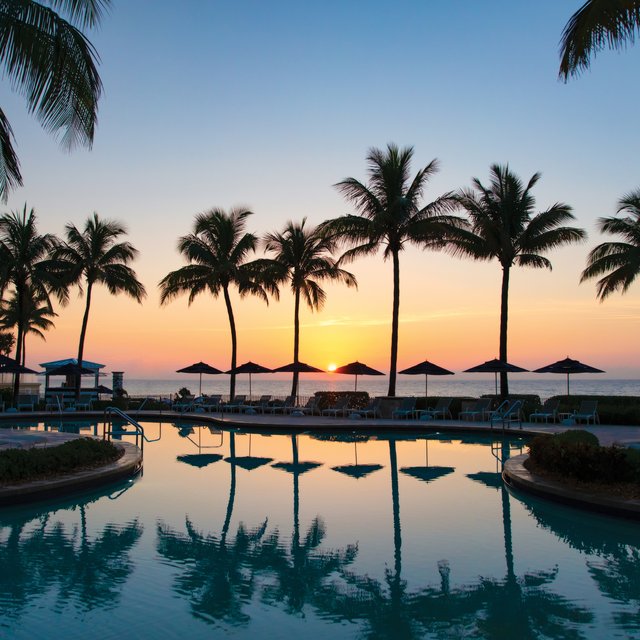 Active Pool at sunrise at The Breakers Palm Beach