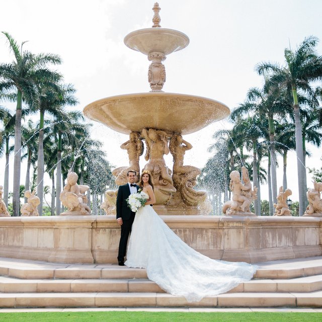 Wedding couple at The Breakers Palm Beach