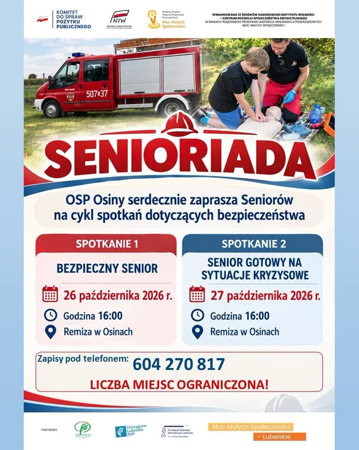 Senioriada w Osinach. Dwa spotkania poświęcone bezpieczeństwu