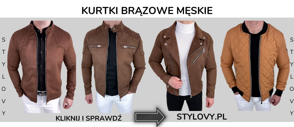 kurtki męskie brązowe