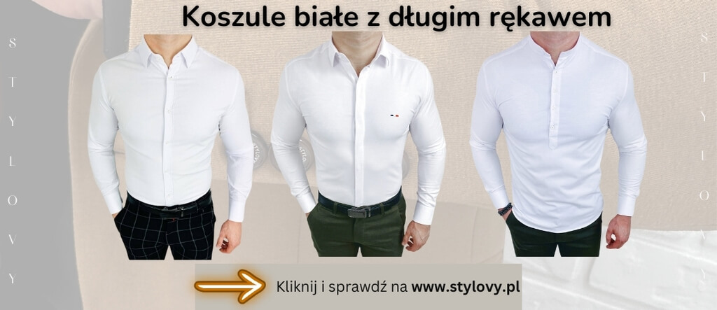 białe koszule z długim rękawem