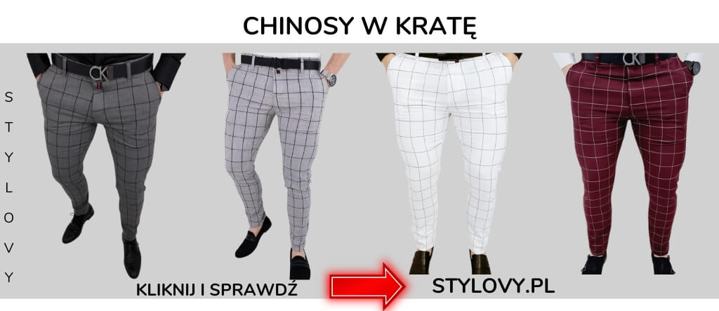 chinosy męskie w krate