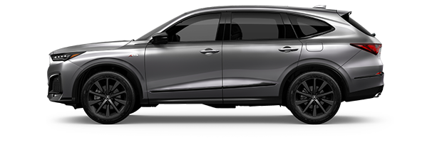 Acura MDX shown in side profile, the brand's three-row seven-passenger SUV.