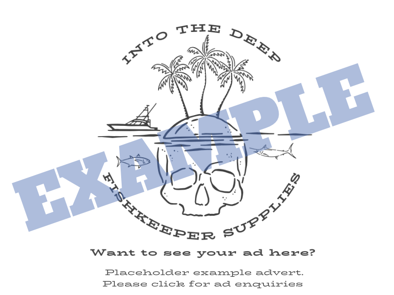 Fake, dummy advert stand-in fish keeping goods advert