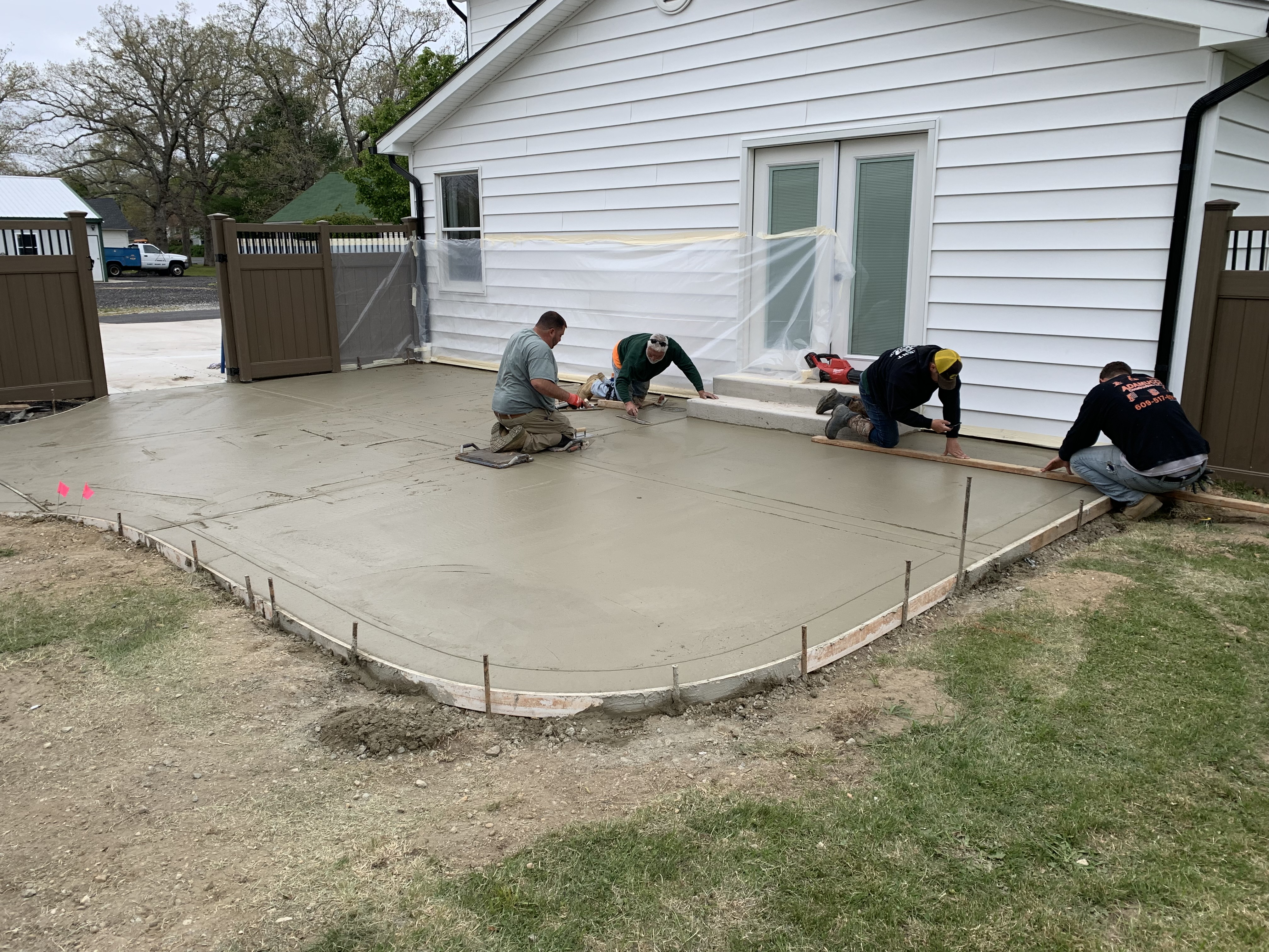 Backyard Concrete pad and steps