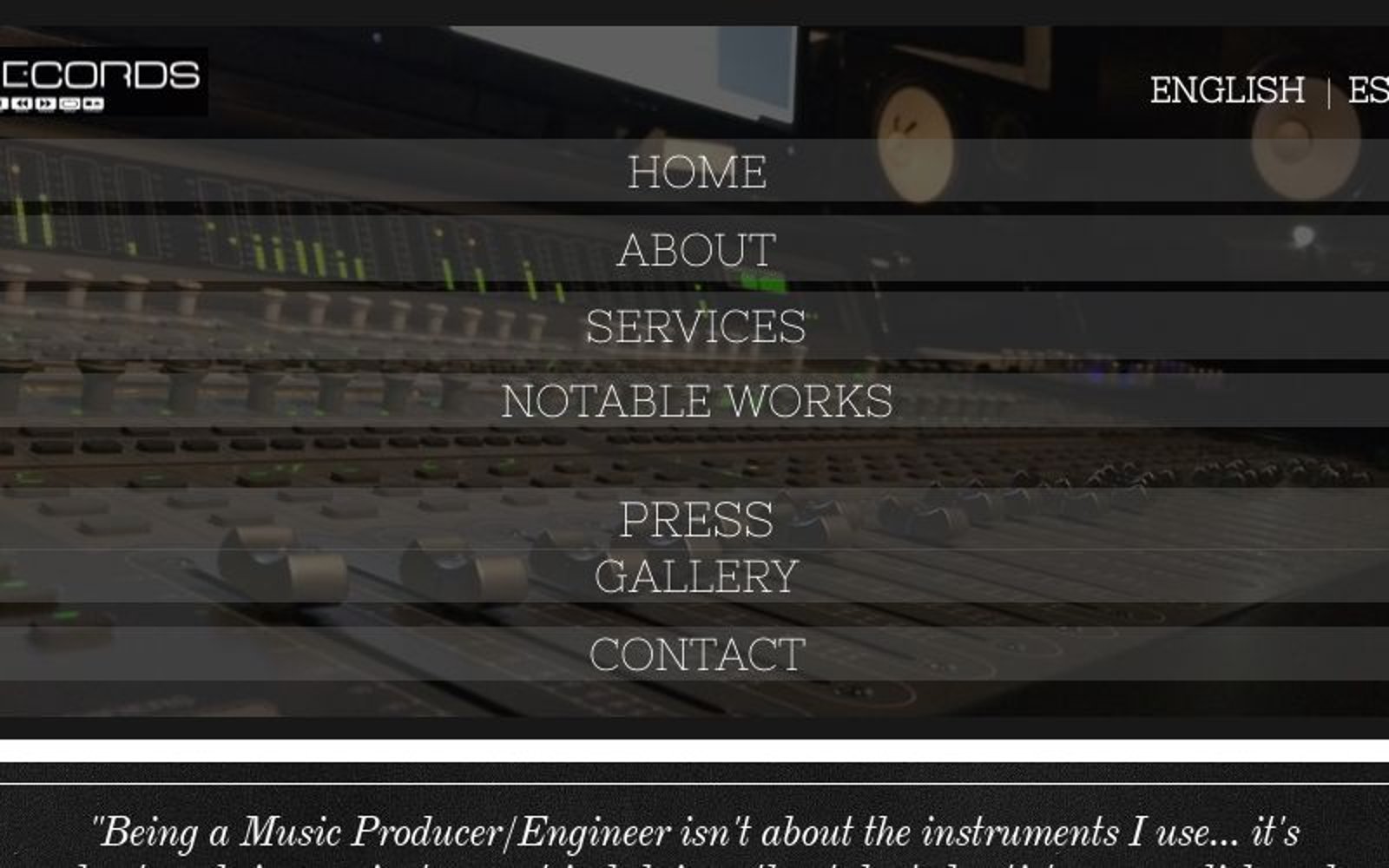 Recording studio interior for NH Records