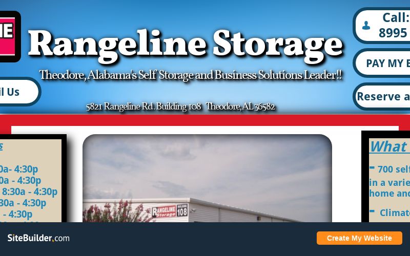 Rangeline Storage Self Storage for Theodore and Mobile, Alabama