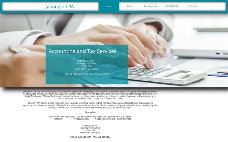 TAX SERVICE RICHMOND, GLEN ALLEN & HENRICO JAHANGIRI CPA