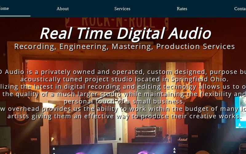 Recording studio interior for Rtd Audio