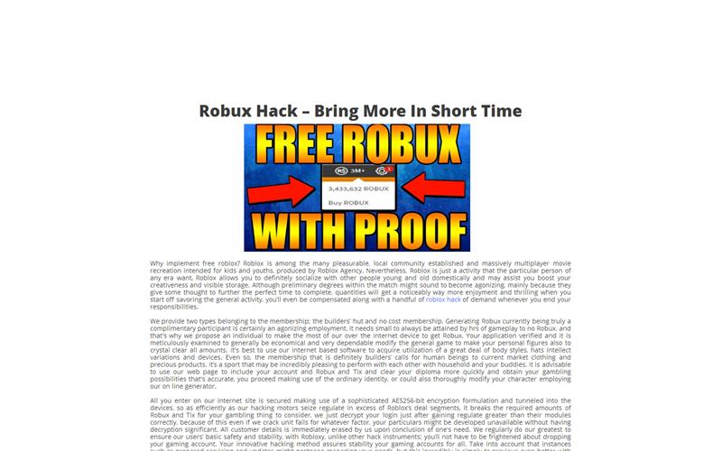 Robloxycom Free Hack