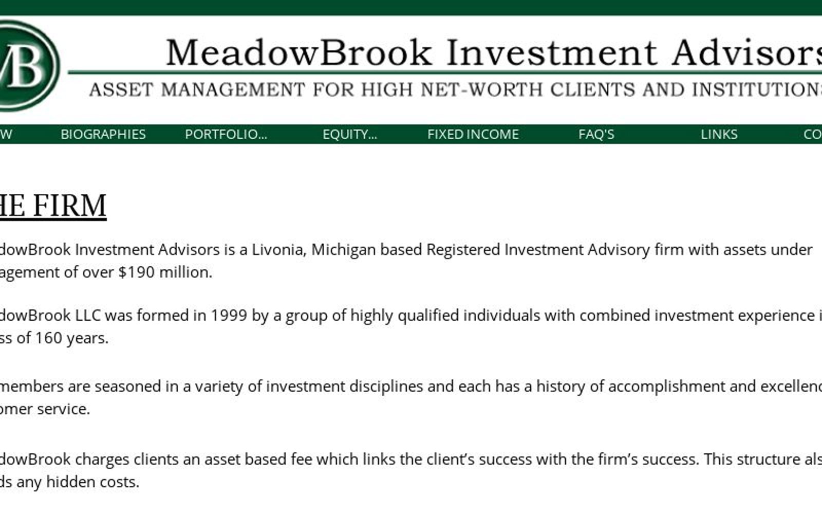 Meadowbrook investment advisors