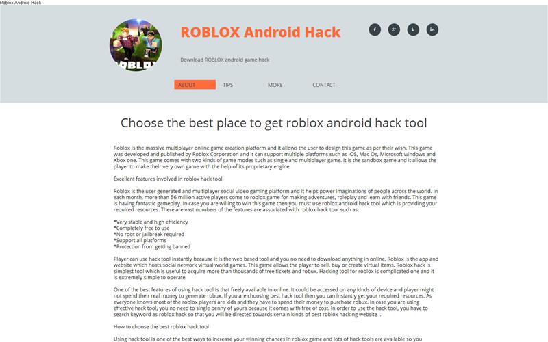 About - roblox game hack no downloading