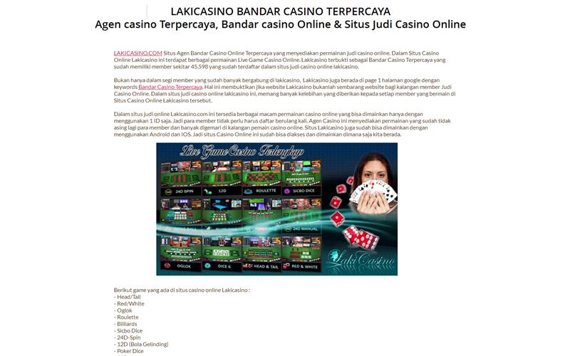 Lakicasino Bandar Casino Terpercaya